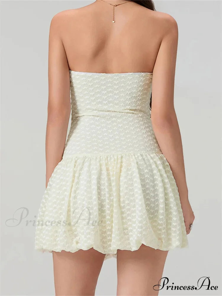 Delicate Ribbon Off-Shoulder Mini Dress minidress-250223