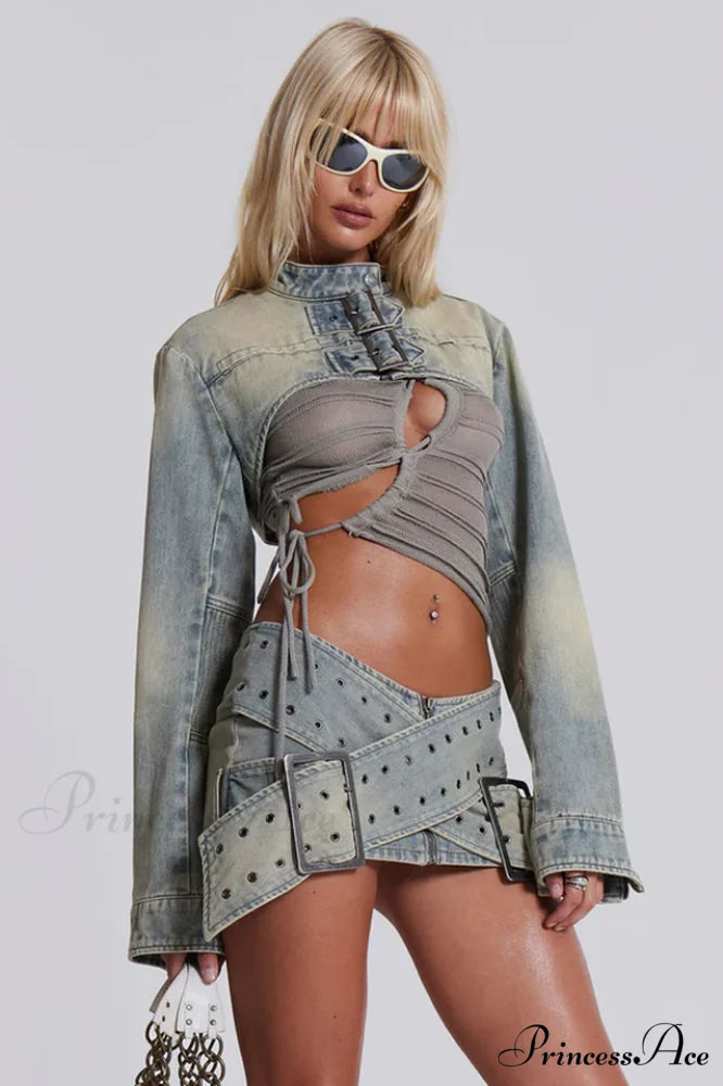 Denim Assassin Stylish Micro Mini Skirt S / Denim