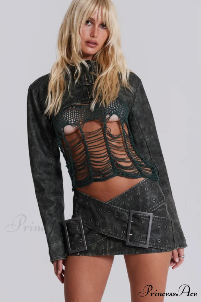 Denim Assassin Stylish Micro Mini Skirt S / Black
