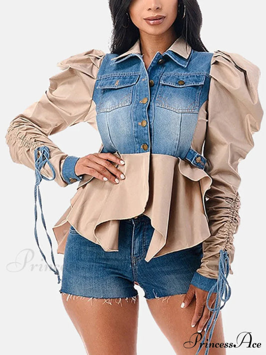 Denim Charming Patchwork Romper