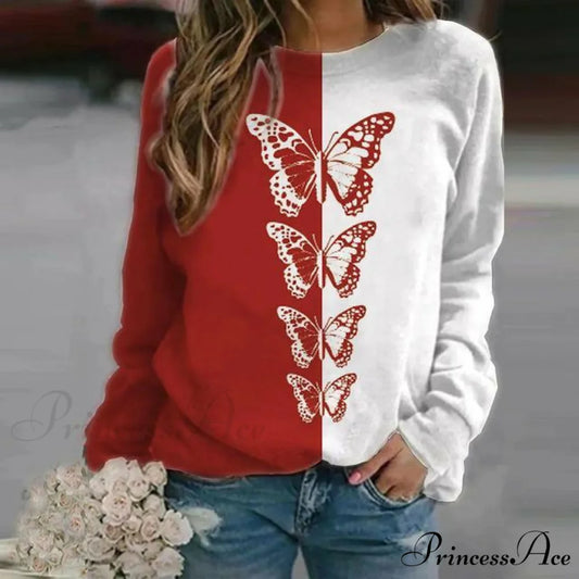 Design Butterfly T-Shirt Red / S