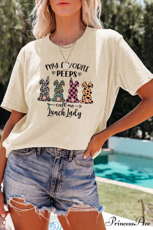 Design Graphic Rabbit T-shirt Beige / S