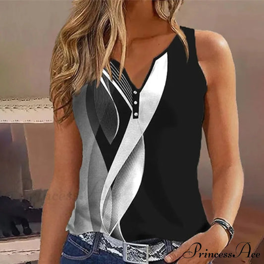 Design Tank Abstract Top Black / S