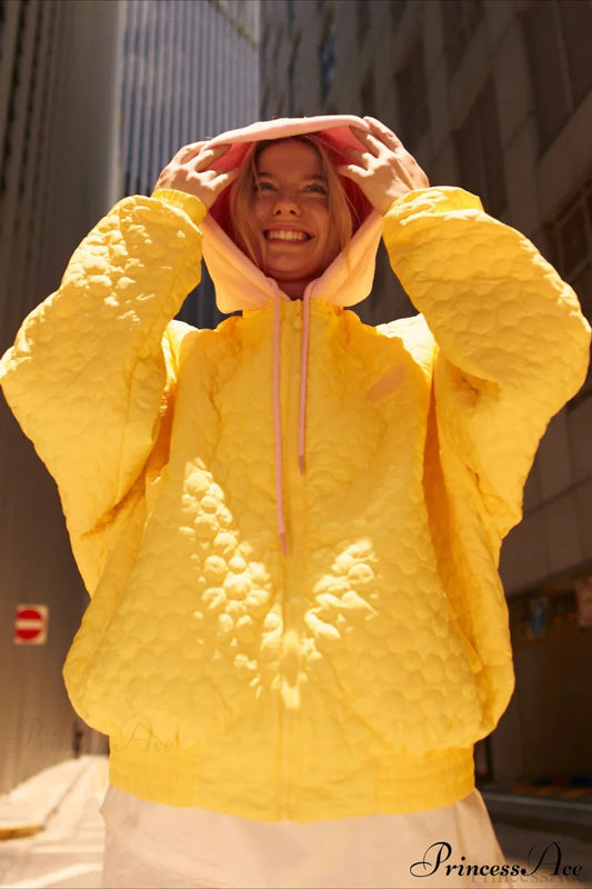 Detachable Hood Color-Block Paneled Padded Hoodie