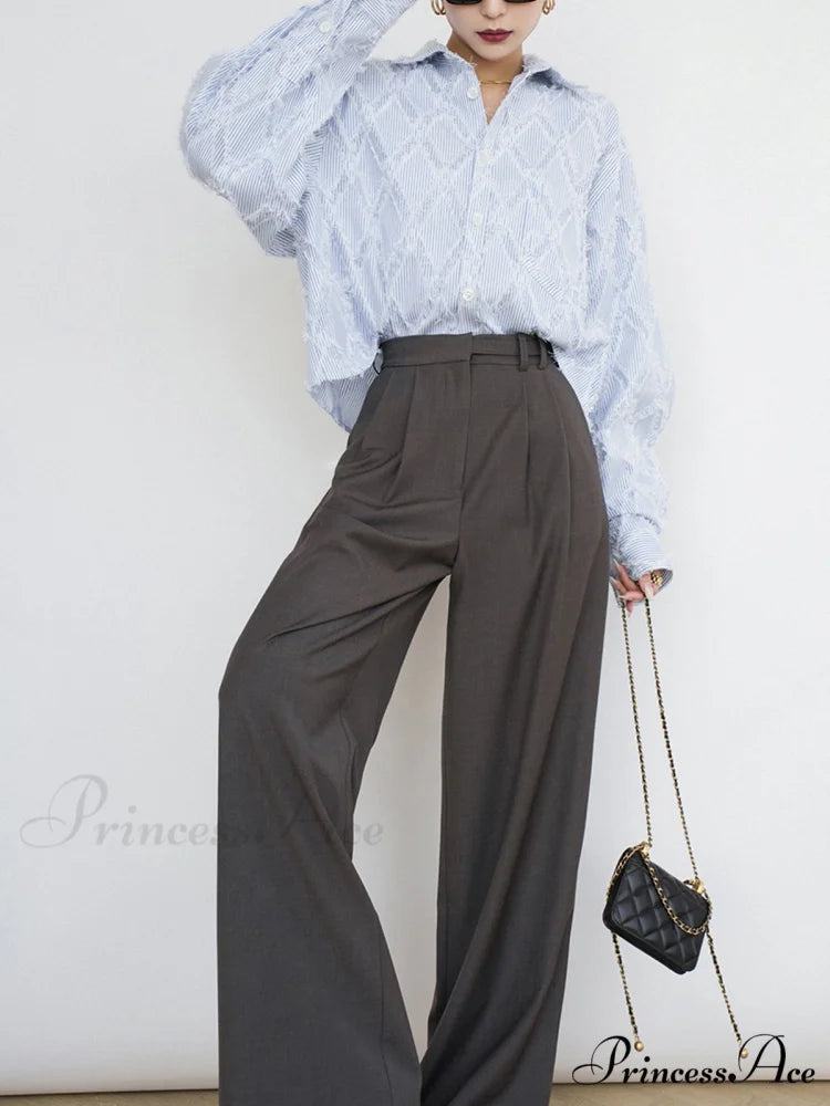 Diamond Pattern With Trendy Tassel Line Shirt