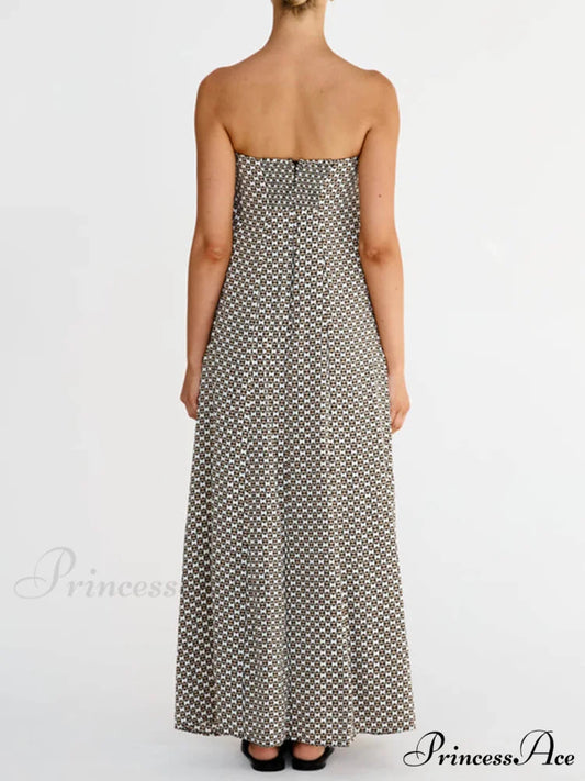 Diamond Print Stylish Bohemian Maxi Dress