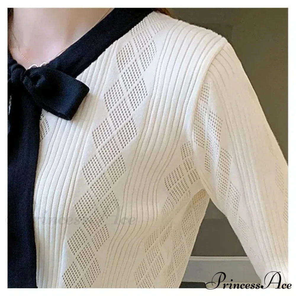 Different Color Button V-Neck Knit Cardigan cardigans-241228