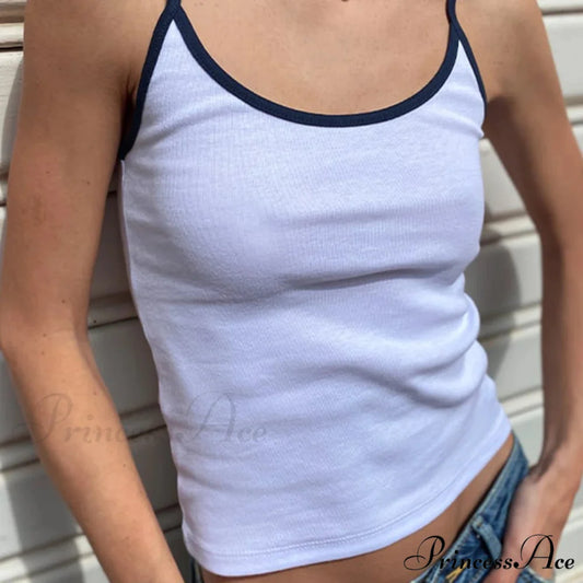 Differentiate Border Scoop Crop Top white / S croptop-250223