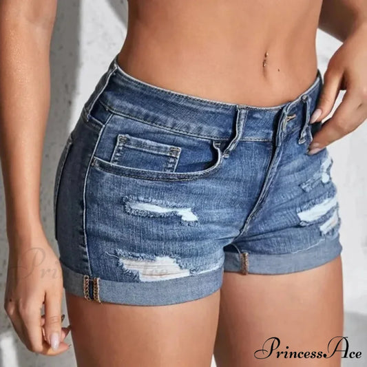 Divided Denim Twisted Hem Short Blue / S short-250223