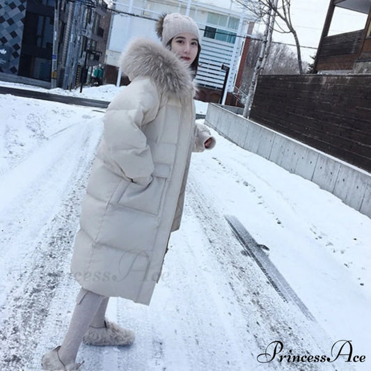 Double Sided Down Long Coat Beige / S