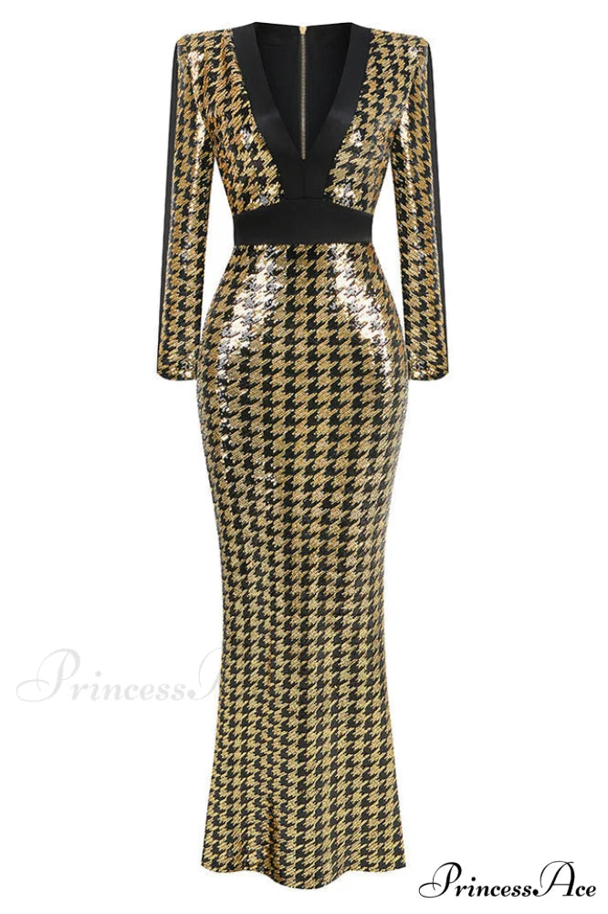 Down In Stylish Flames Gown XS / Black Gold