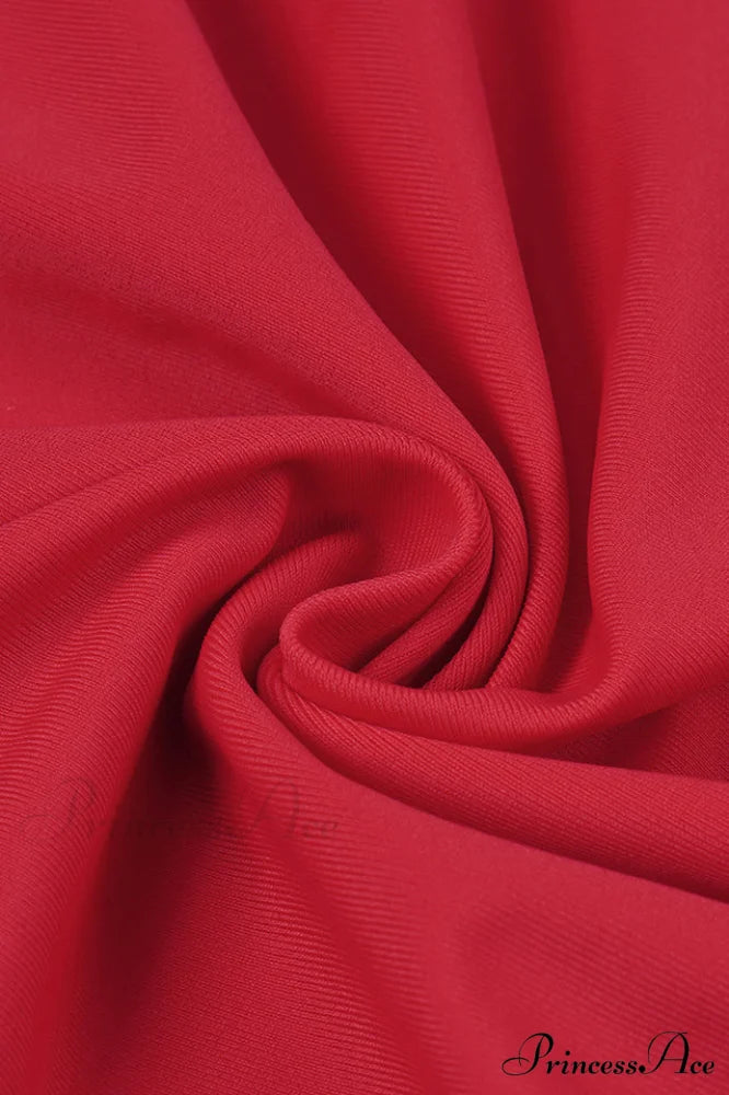 Draped Ring Detailed Charming Deep V Neck Dress
