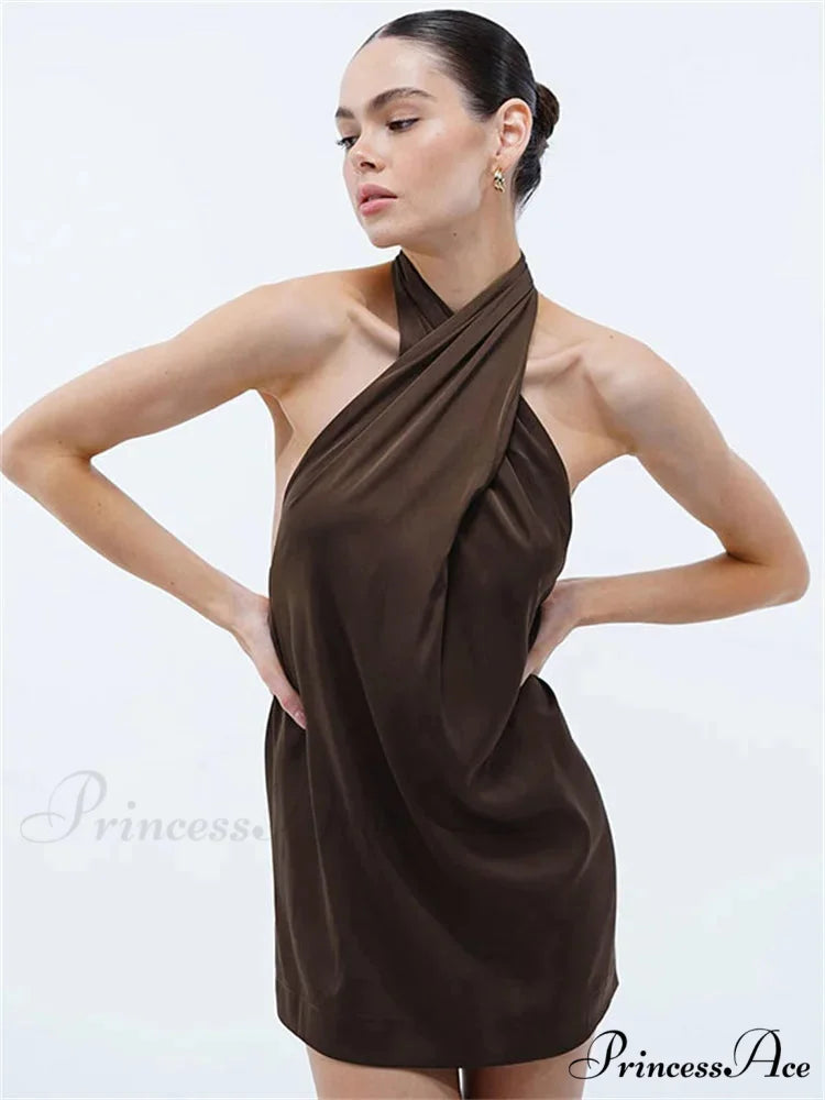 Dress Bandage Open-Back Slim Mini minidress-250223