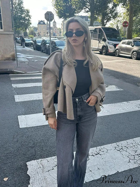 Dual Breasted Woolen Mix Coat coats-241228