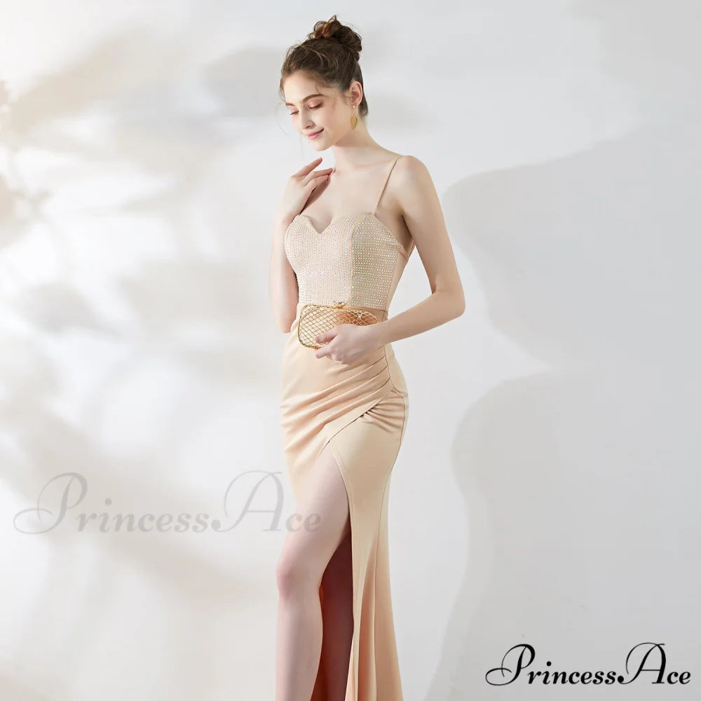 Dulce Hot Stone Charming Sling Long Dress