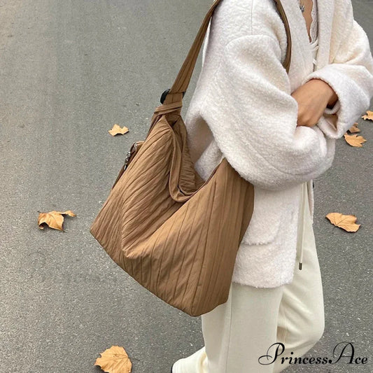 Durable Nylon Ruffled Zipper Crossbody crossbody-250126