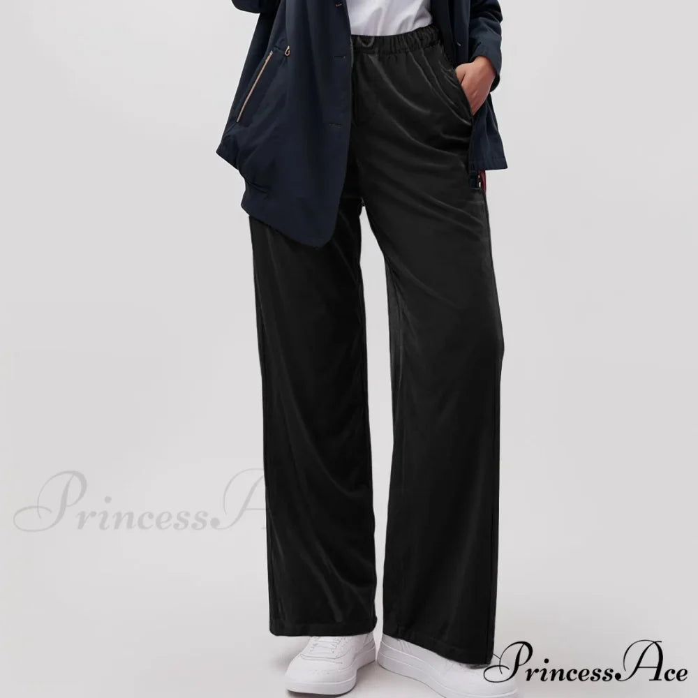 Durable Pocket Elastic Yoga Informal Trousers Black / S pants-241228