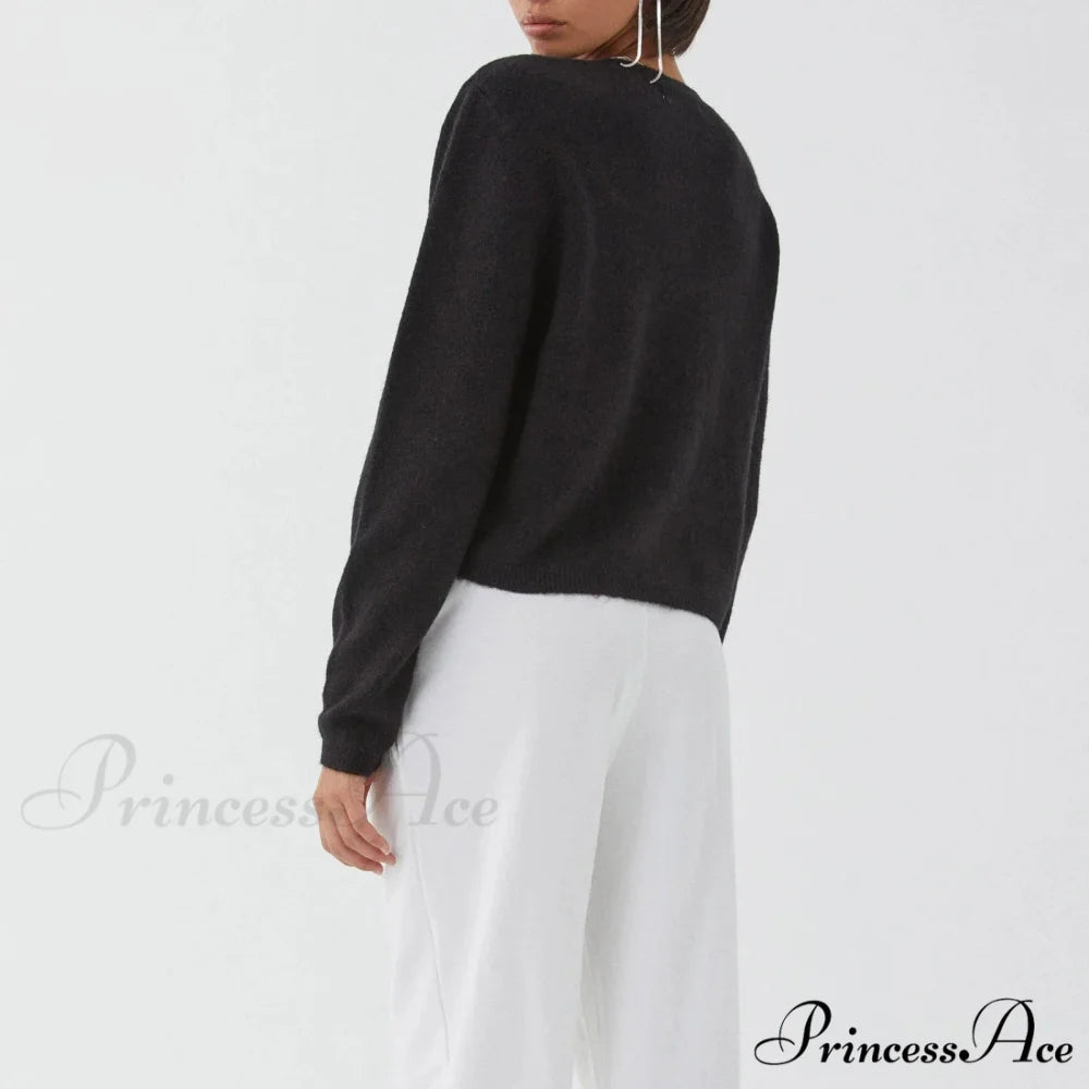 Durable Retro Circular Neck Button Cardigan cardigans-241228