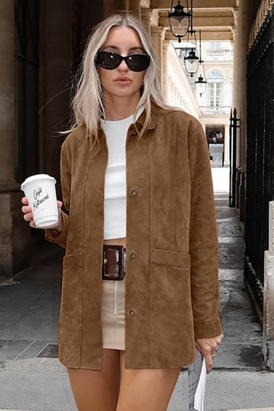 Fashionable Brown Suede Jacket