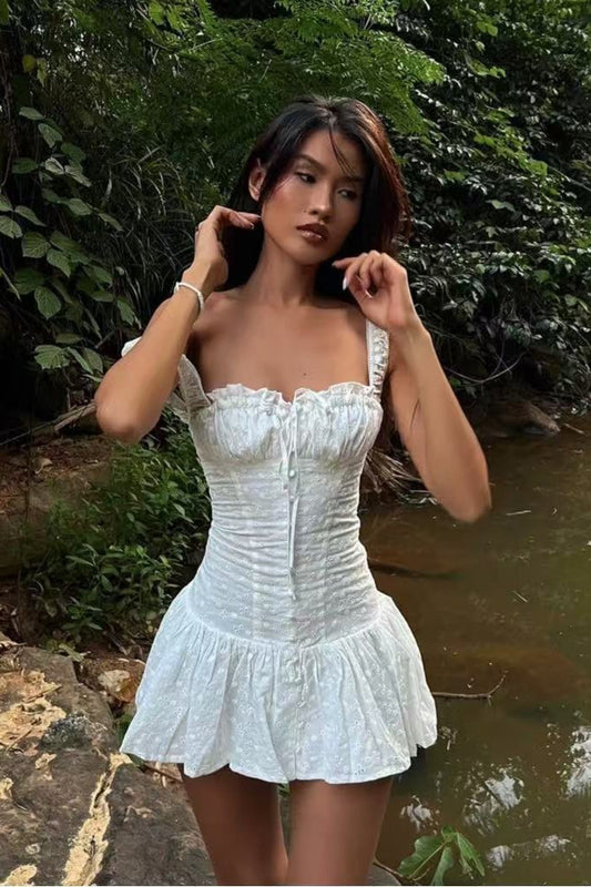 Embroidered Cotton Cami Boho Dress