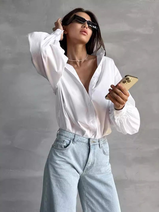 Loose Lantern Sleeve Blouse