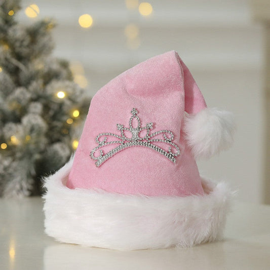 Crown Pom Pom Christmas Hat