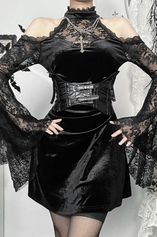 Lace Spliced Bodycon Gothic Dress