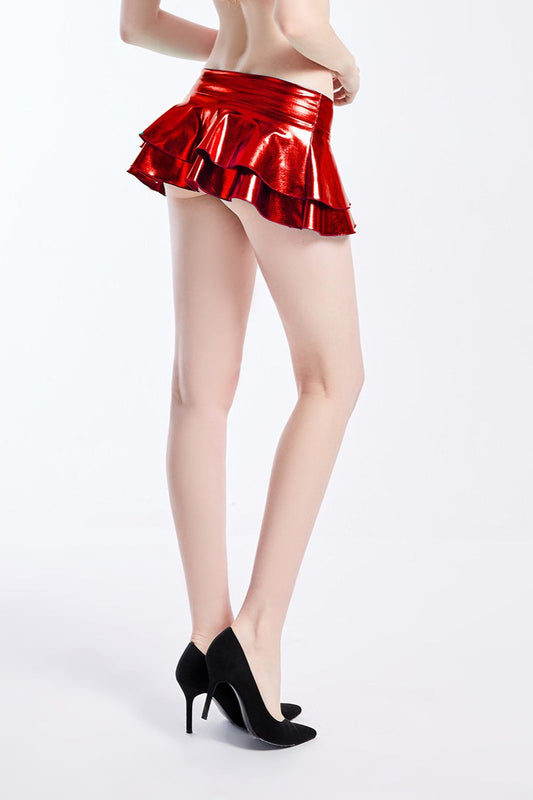 Low Rise Pleather Mini Skirt