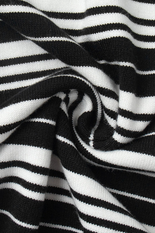 Colorblock Striped Polo Knit Sweater