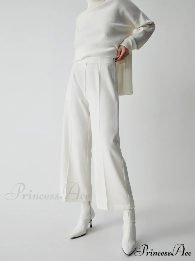 Effortless Wide Graceful Leg Culotte Pants White / XS