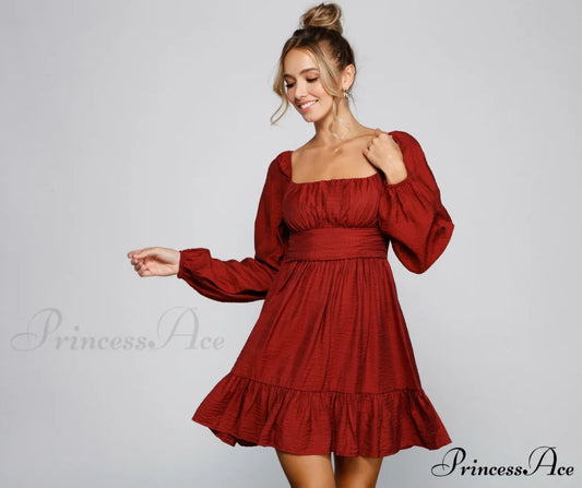 Effortlessly Stylish Stylish Linen Dress DARK MARSALA / S