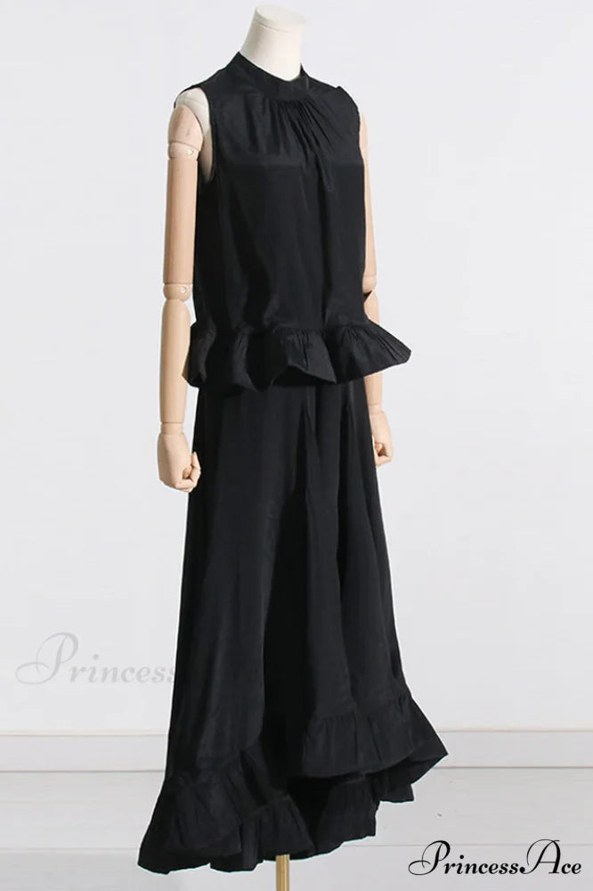 Elaine Pink Sleeveless Charming Ruffle Mermaid Set