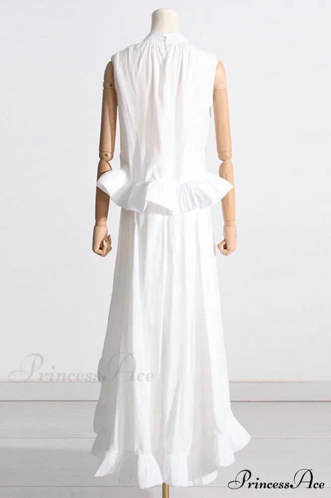 Elaine Pink Sleeveless Charming Ruffle Mermaid Set
