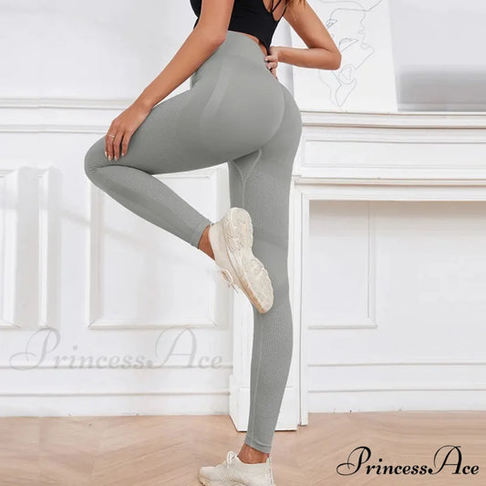 Elastic Hip Lifting Slim Gym Workout Legging gray / S