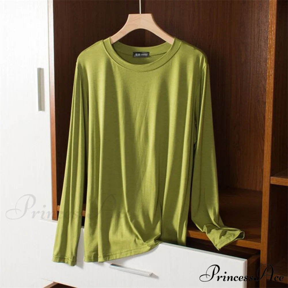 Elastic Long Sleeve Bottomed T-shirt Light Grey / M