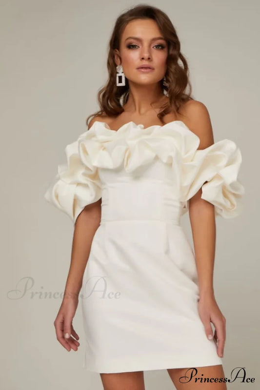 Elastic Mystic Stylish Satin Dress XS / Ivory