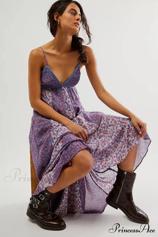 Elegant Chiffon Floral Bohemian Dress bohodress-250126