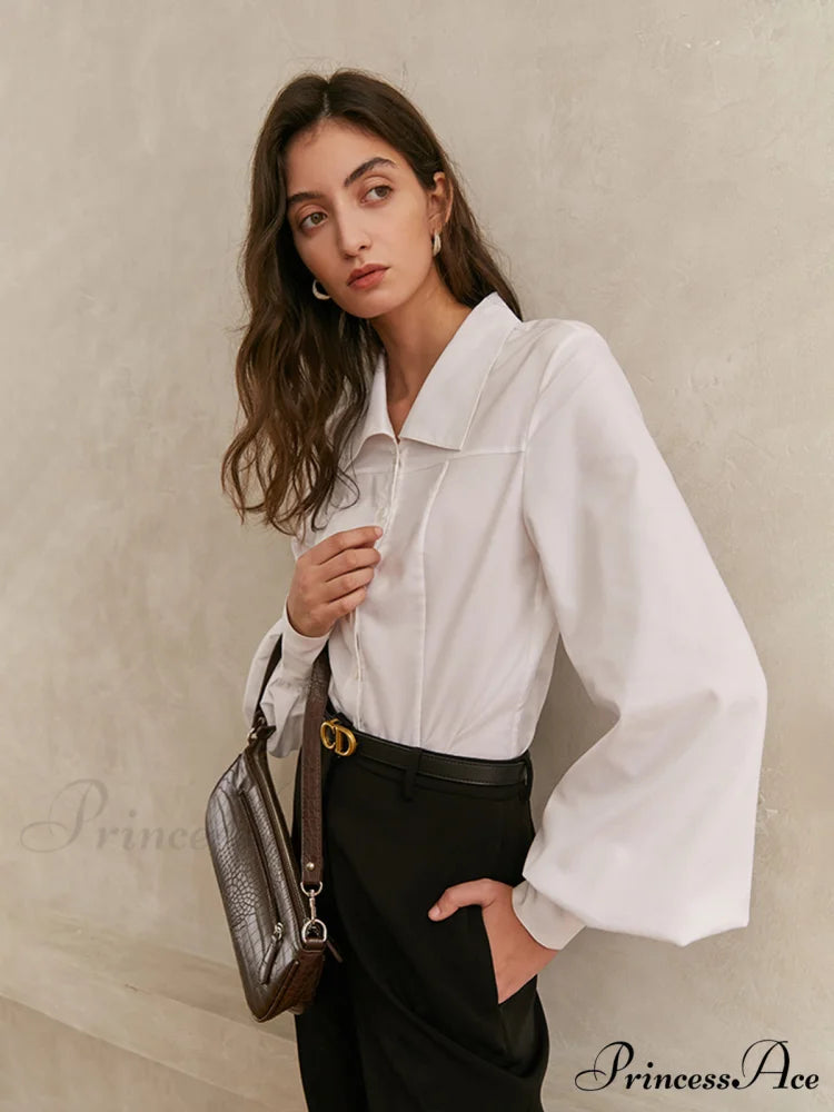 Elegant Collar Button Trendy Down Solid Shirt