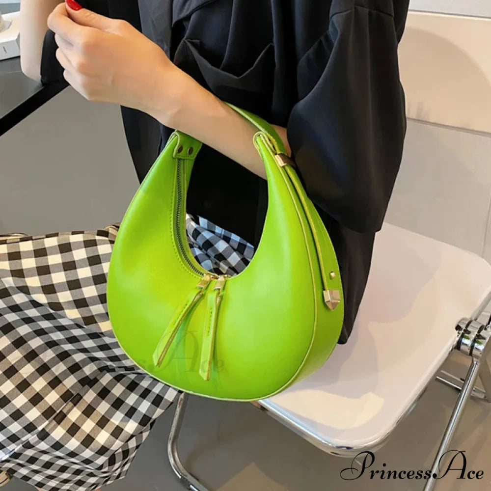Elegant Crescent Faux Leather Crossbody Purse handbag-250126