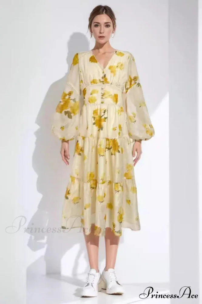 Elegant Floral Stylish Tea Dress