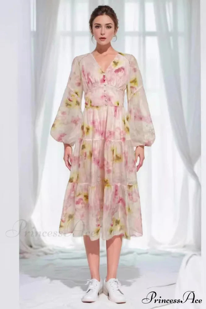 Elegant Floral Stylish Tea Dress