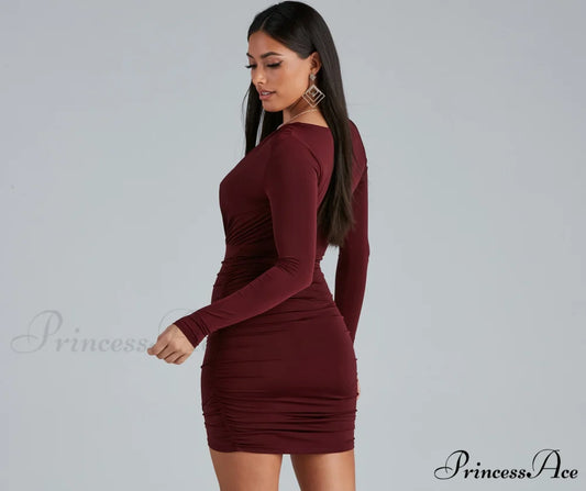 Elevated Basic Stylish Ruched Mini Dress