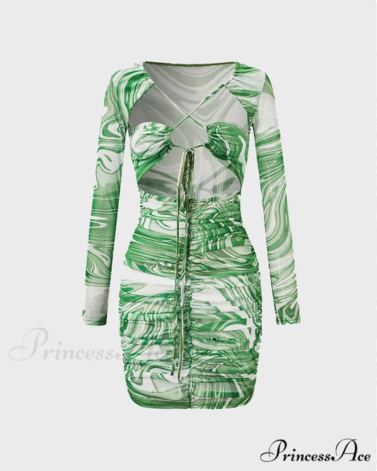 Emerald Envy Stylish Halter Dress Green / XS