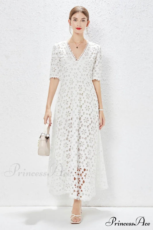 Emily in Paris Charming White Maxi Dress S / White