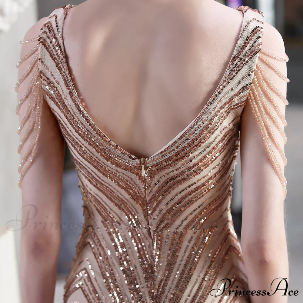 Emily Mermaid Sequin Charming Sleeveless Prom Dress