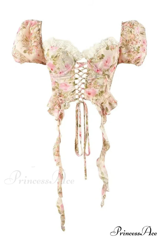 Emmaline Elegant Corset Top XS / Floral