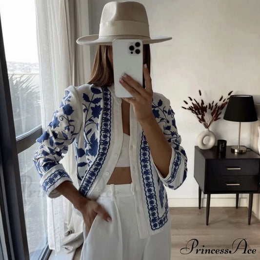 EMMIOL Polo Neck Checkered Modern Long Sleeve Midi Dress M / White