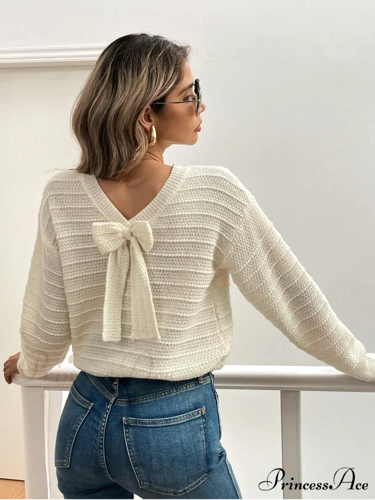 Empty Arch Striped Extended Sleeve Jumper swraters-241228