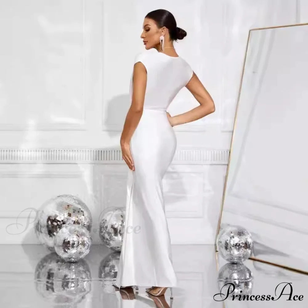 Empty Out Gathered Asymmetrical Prom Dress promdress-250223