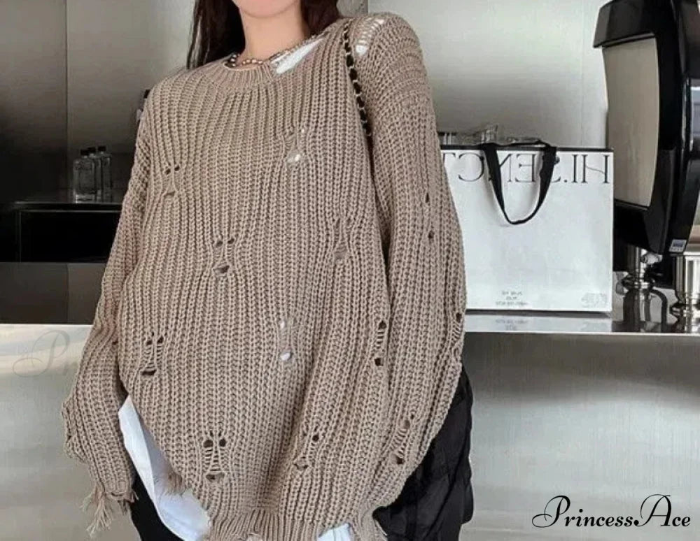Empty Out Indolent Style Pullover Jumper swraters-241228